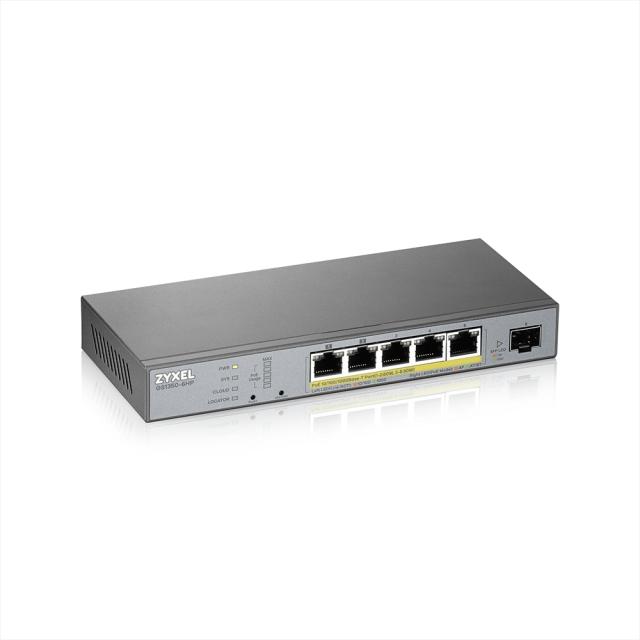 Суич ZyXEL GS1350-6HP, 6 Port managed CCTV PoE switch, long range, 60W, 802.3BT