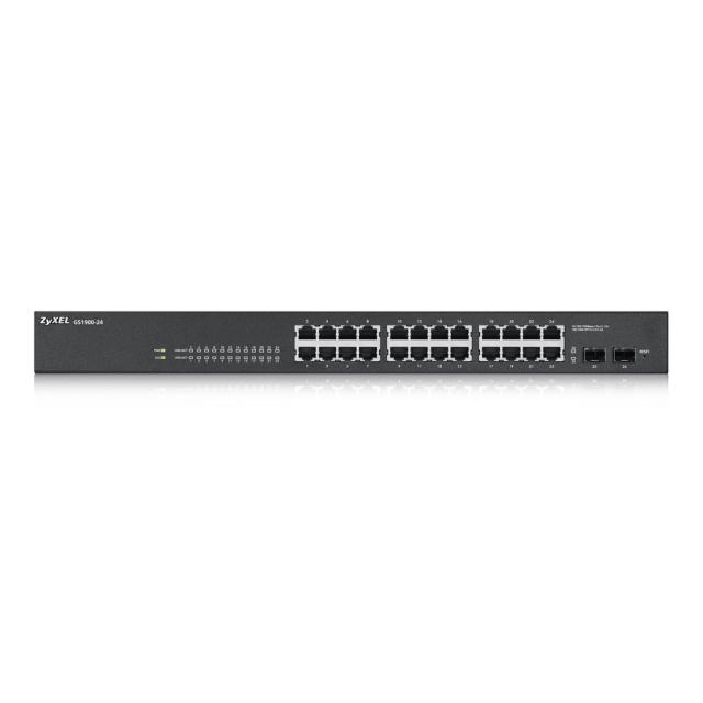 Комутатор ZyXEL GS1900-24, 24-port GbE L2 Smart Switch, rackmount, fanless