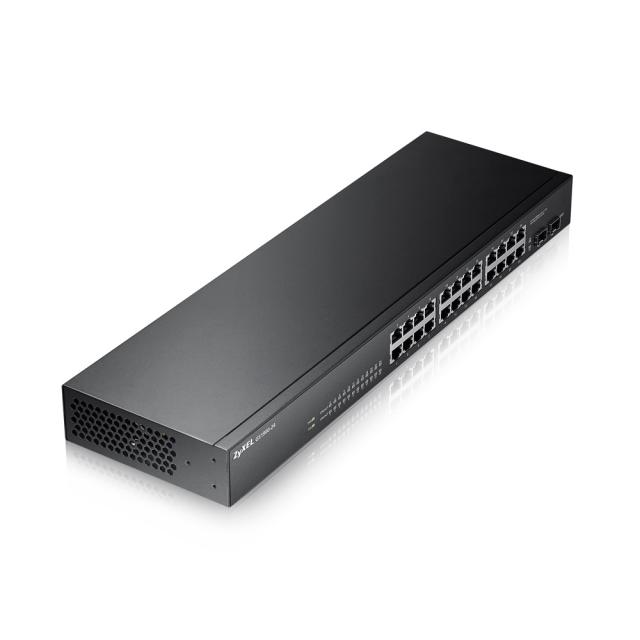 Комутатор ZyXEL GS1900-24, 24-port GbE L2 Smart Switch, rackmount, fanless