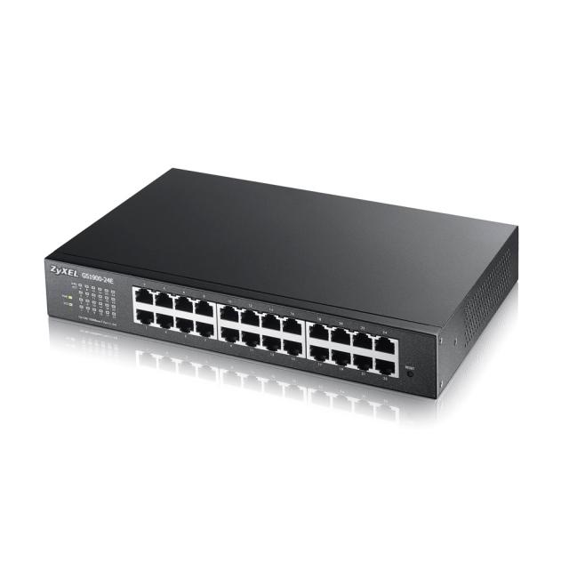 Суич ZyXEL GS1900-24E v3, 24-port GbE L2 Smart Switch, desktop, fanless
