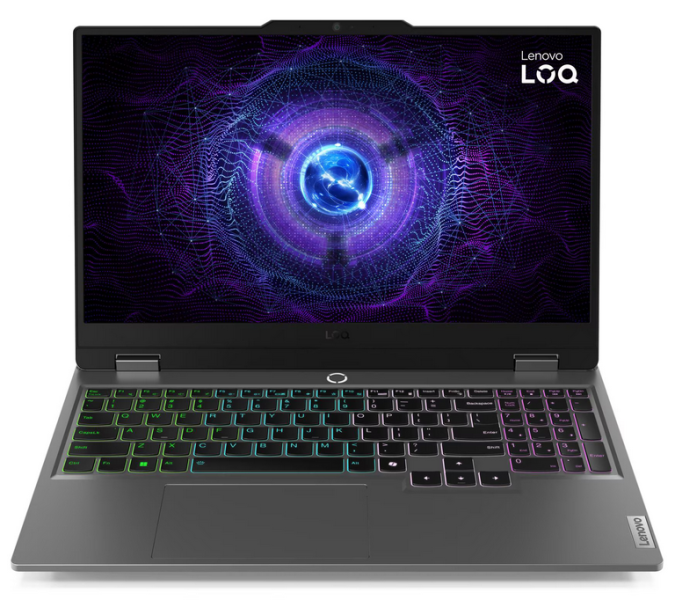 Лаптоп Lenovo LOQ 15IRX9, Intel Core i5-13450HX 10C (2.4/4.6GHz, 20MB Cache), 15.6'' (39.62 cm) FHD IPS Anti-glare, 144MHz, NVIDIA RTX 4050 6GB GDDR6, 24GB DDR5, 512GB M.2 NVMe SSD, Free DOS
