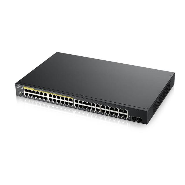 Комутатор ZyXEL GS1900-48HP v2, 48-port GbE L2 Smart Switch, 170 Watt, rackmount
