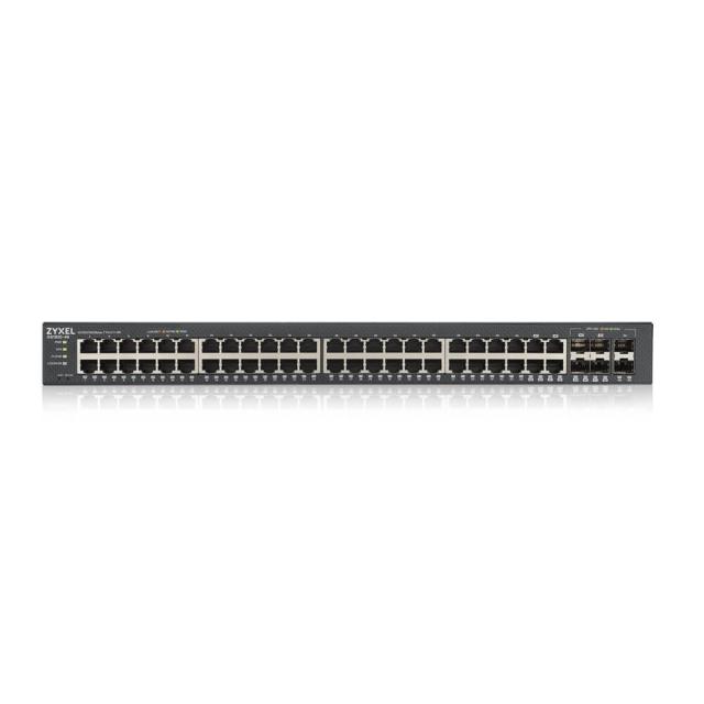Комутатор ZyXEL GS1920-48v2, 50 Port Smart Managed Switch 44x Gigabit Copper and 4x Gigabit dual pers., hybrid mode, standalone or NebulaFlex Cloud