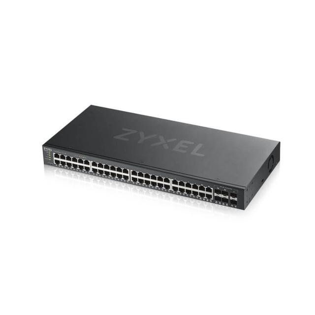 Комутатор ZyXEL GS1920-48v2, 50 Port Smart Managed Switch 44x Gigabit Copper and 4x Gigabit dual pers., hybrid mode, standalone or NebulaFlex Cloud