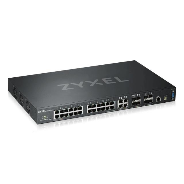 Комутатор ZyXEL XGS4600-32 L3 Managed Switch, 28 port Gig and 4x 10G SFP+, stackable, dual PSU