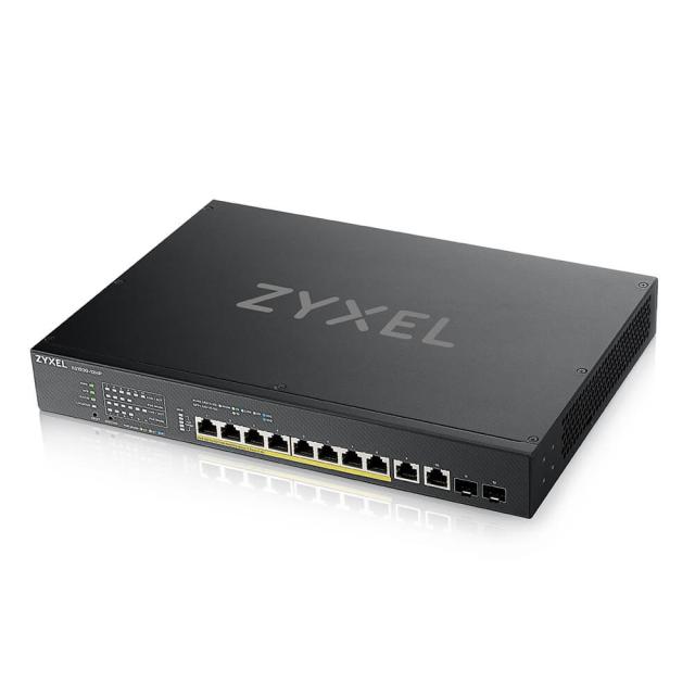 Комутатор ZyXEL XS1930-12HP, 8-port Multi-Gigabit Smart Managed PoE Switch 375Watt 802.3BT, 2 x 10GbE + 2 x SFP+ Uplink