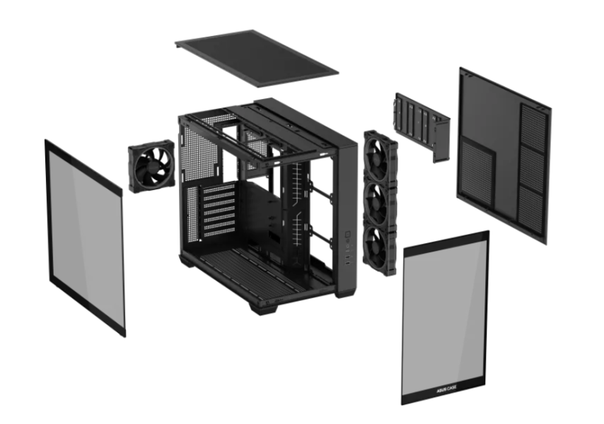 Кутия ASUS A32 PLUS Tempered Glass, Middle Tower, 2 x USB 3.0, 1 x USB 3.2 Type-C, 1 x headphone / Microphone, ATX / Micro ATX / Mini-ITX, черна