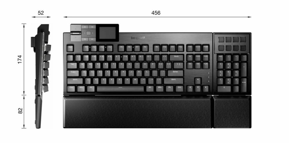 Геймърскa механична клавиатура Be quiet! Professional Gaming Dark Mount Silent Linear Switches, USB