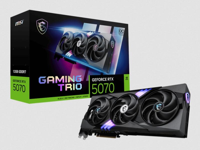 Видео карта MSI nVIDIA GeForce RTX 5070 12GB GDDR7 GAMING TRIO OC, 192-bit, HDMI, 3x DP