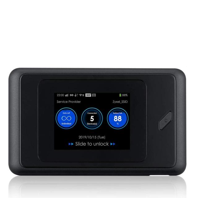 Рутер преносим ZyXEL 5G NR, 1800Mbps, 2.4GHz (574Mbps / 5GHz (1200 Mbps), Wireless AX, 1 x LAN 1000