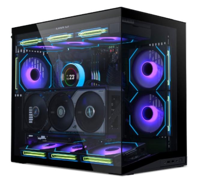 Кутия Lian Li O11 Dynamic Mini V2 Flow Black, Mini Tower, 2x USB 3.0, 1x USB 3.1 TYPE-C, 1x Audio, ATX / Micro-ATX / Mini-ITX