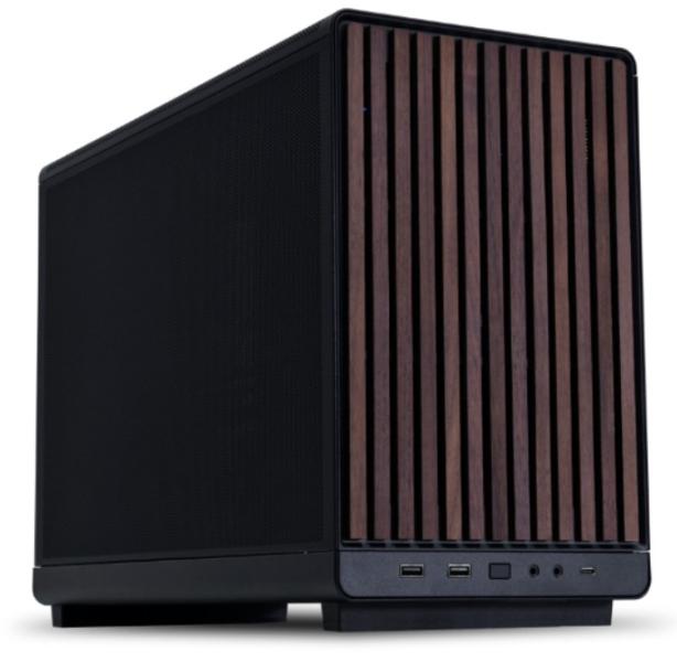 Кутия Lian Li DAN A3 Wood Edition Black, Micro Tower, 2x USB 3.0, 1x USB 3.1 TYPE-C, 1x Audio, Tempered Glass, M-ATX / ITX