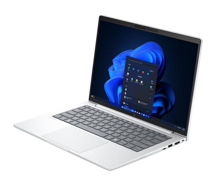 Лаптоп HP EliteBook 8 G1i AI, Intel Core Ultra 7 255U 12C (1.7 / 5.2 GHz, 12MB Cache), 14.0" (35.56 cm) WUXGA, 60 Hz, 16GB DDR5, 512MB M.2 NVMe SSD, Windows 11 Pro