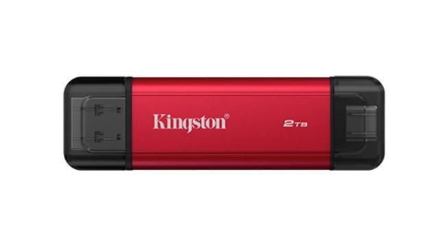 Външен SSD Kingston 2TB, Dual USB-A/C 3.2 Gen 2, Black/Red