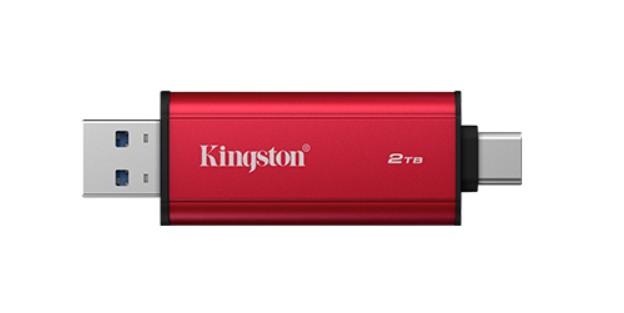 Външен SSD Kingston 2TB, Dual USB-A/C 3.2 Gen 2, Black/Red