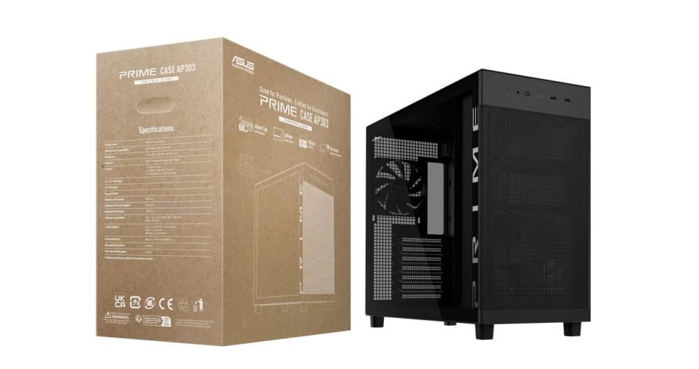 Кутия ASUS PRIME AP303 TG, Middle Tower, 2 x USB 3.2, 1 x USB Type C 3.2, 1 x headphone / Microphone, ATX / Micro-ATX / Mini-ITX