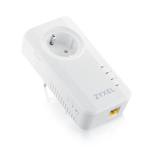 Мрежов компонент ZyXEL PLA6457, EU, TWIN, G.hn 2400 Mbps Pass-thru powerline