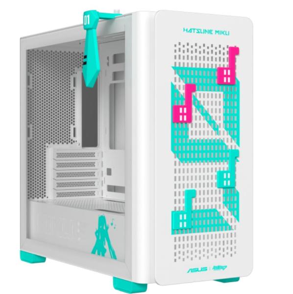 Кутия ASUS A23 Hatsune Miku Edition, Mid Tower, 2 x USB 3.2, 1 x USB 3.2 Gen 2 Type C, 1 x Audio Out, 1 x Audio In, Micro ATX, Mini ITX