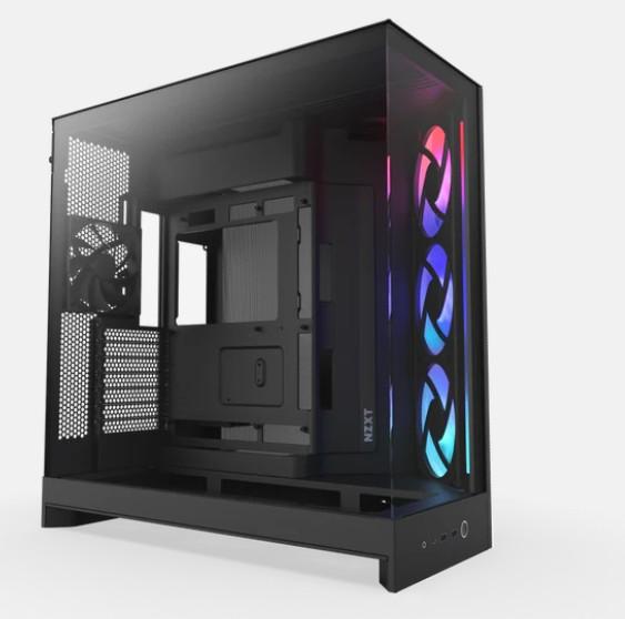 Кутия NZXT H9 Flow RGB Dual-Chamber Black, Mid Tower, 2 x USB 3.2. 1 x USB Type-C 3.2, 1 x HD Audio, E-ATX / ATX / Micro ATX / Mini ITX