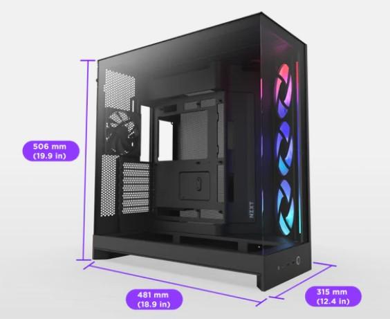 Кутия NZXT H9 Flow RGB Dual-Chamber Black, Mid Tower, 2 x USB 3.2. 1 x USB Type-C 3.2, 1 x HD Audio, E-ATX / ATX / Micro ATX / Mini ITX