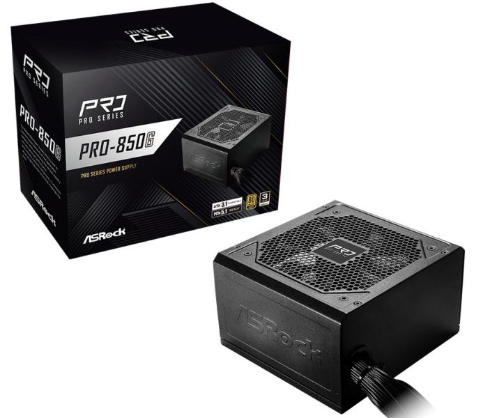 Захранване ASRock PRO-850G, 750W, Active PFC, ATX 3.1, 80 Plus GOLD
