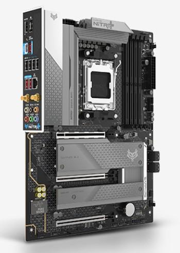 Дънна платка SAPPHIRE NITRO+ B850A WIFI 7, AM5, 4x DDR5, PCIE 5, 3x M.2, 4x SATA 6Gb/s, LAN 2.5 Gbps, WIFI7, Bluetooth 5.4, HDMI, DP, ATX