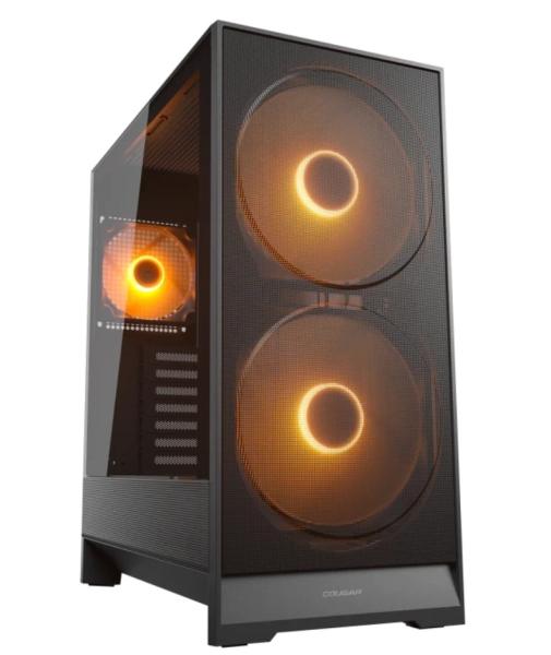 Кути COUGAR AIRFACE 180 PC Case Black, Mid Tower, 2 x USB 3.0, 1 x USB Type-C 3.2, Mic x 1 / Audio x 1, Mini ITX / Micro ATX / ATX