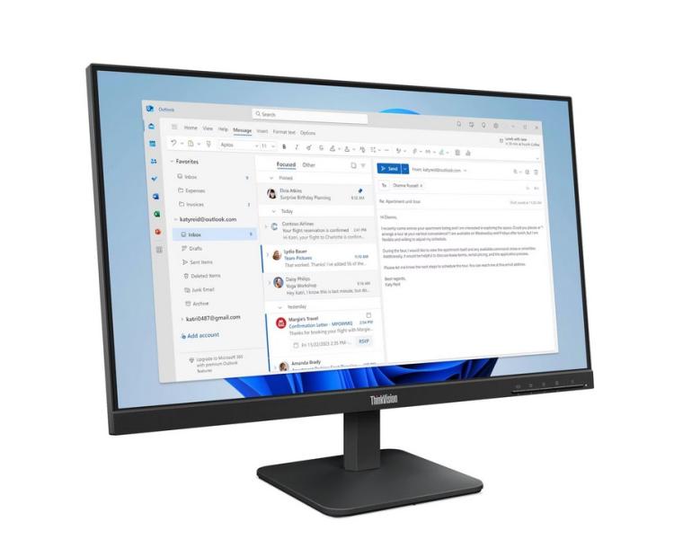 Монитор Lenovo ThinkVision S24-4e, 23.8" (60.45 cm) FHD WLED IPS, 100Hz, 250 cd/m², VGA, HDMI