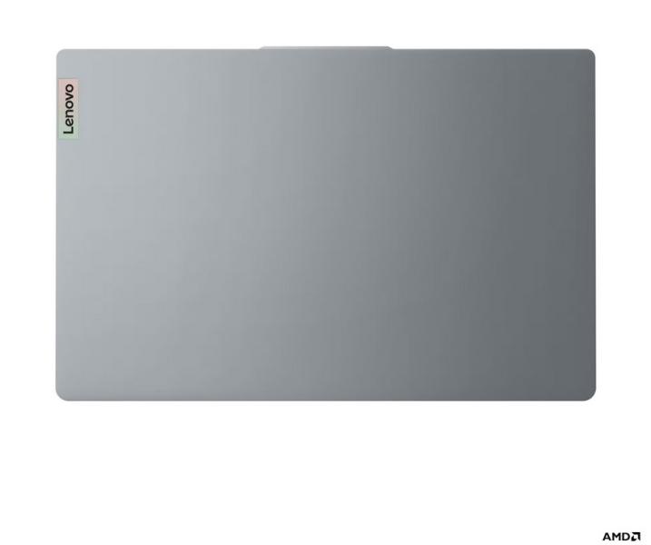 Лаптоп Lenovo IdeaPad Slim 3 15AMN8, AMD Ryzen 3 30 4C (2.4 / 4.10 GHz, 6MB Cache), 15.6'' (39.62 cm) FHD TN Anti-glare, 8GB LPDDR5, 512GB M.2 NVMe SSD, Arctic Grey, Free DOS