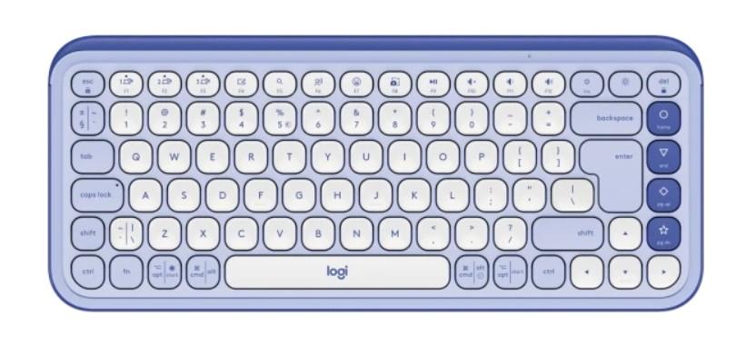 Клавиатура Logitech POP Icon Keys Lilac & Off White, Bluetooth, QWERTY, International/UK подредба, лилава