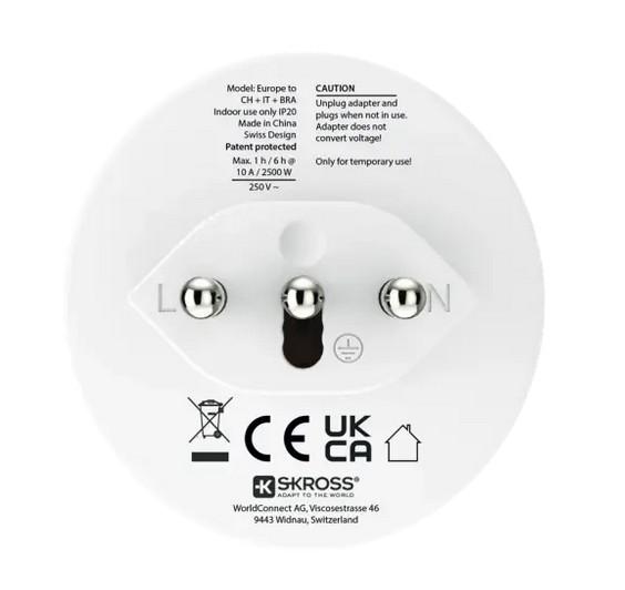 Skross универсален адаптер World to CH+IT+ Brasil