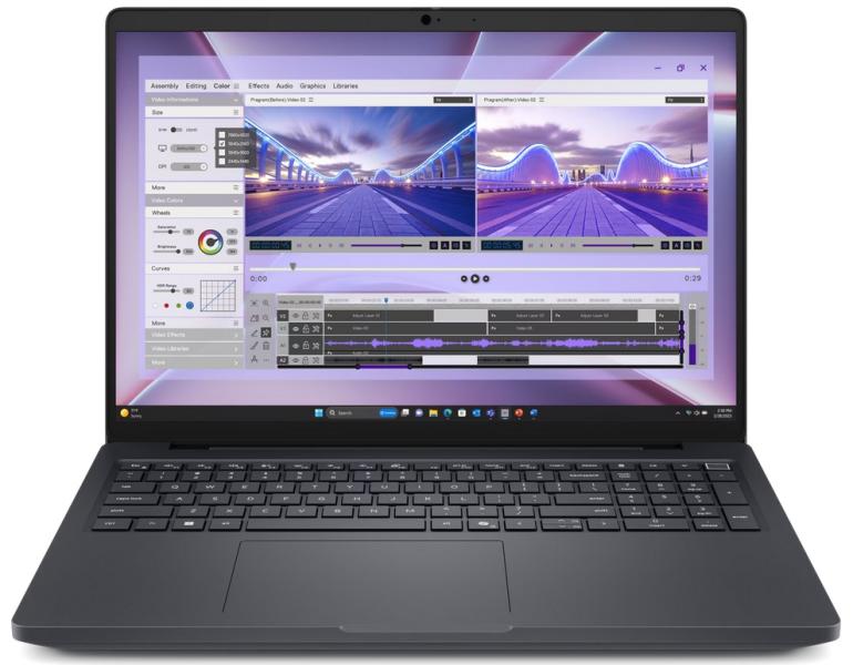 Лаптоп Dell Pro Max 16 MC16250, Intel Core Ultra 7 265H vPro 16C (1.7 / 5.3 GHz, 24MB Cache), 16.0" (40.64 cm) Full HD+ IPS Anti-Glare, LCD NoTouch, NVIDIA RTX500 6GB GDDR7, 16GB DDR5, 512 GB M.2 NVMe SSD, WiFi+BT, IR Cam+Mic, BG Backlit KBD, Ubuntu