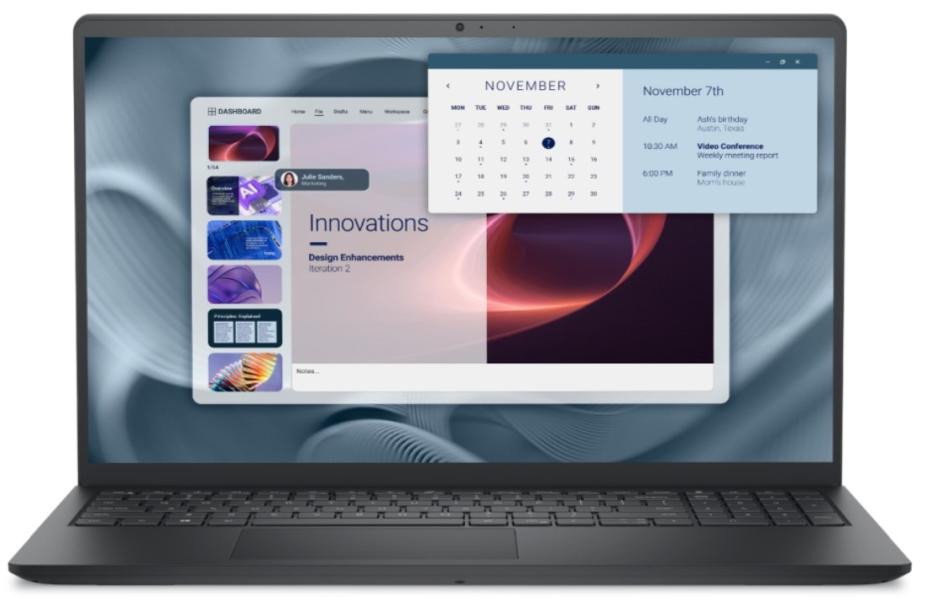 Лаптоп Dell Pro 15 Essential PV15250, Intel Core 3 100U 6C (0.9 / 4.7 GHz, 10MB Cache), 15.6'' (39.62 cm) FHD WVA LED, 16GB DDR5, 512GB M.2 NVMe SSD, WiFi+BT, Cam+Mic, BG Non Backlit KBD, FPR, Ubuntu