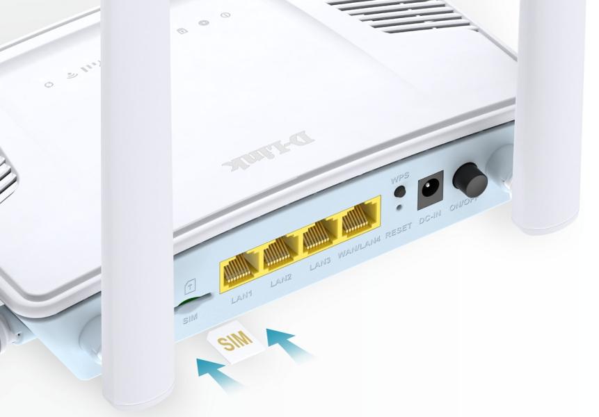 Рутер D-Link G403C, 4G LTE N300 Wi-Fi, 3 x LAN ports, 1 x WAN/LAN port