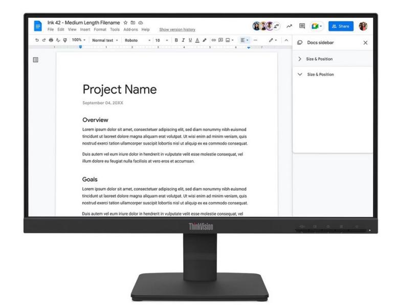 Монитор 21.5" Lenovo ThinkVision S22-4e, 21.5" (54.61 cm) WLED IPS, 100Hz, 4ms, 1300:1, 250 cd/m², HDMI, VGA 