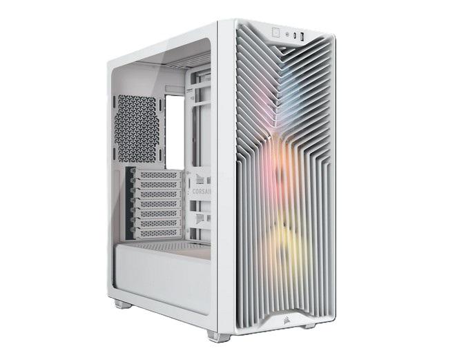 Кутия Corsair 3200D RS ARGB, White, Mid-Tower, 1x USB Type-C, 1x USB 2.0, Mini-ITX, MicroATX, ATX