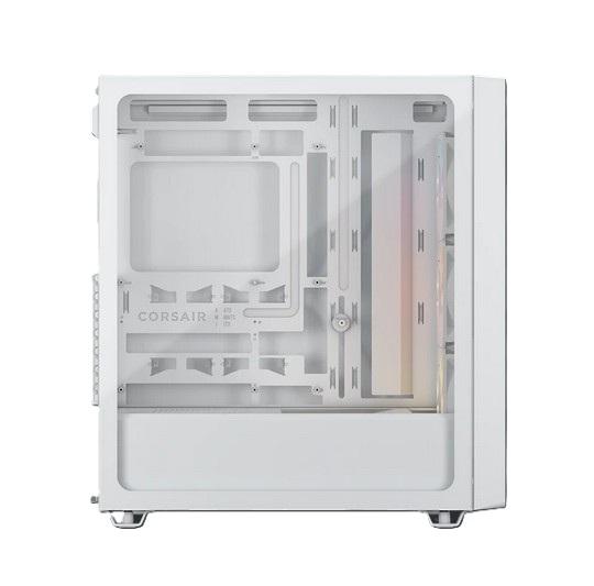 Кутия Corsair 3200D RS ARGB, White, Mid-Tower, 1x USB Type-C, 1x USB 2.0, Mini-ITX, MicroATX, ATX