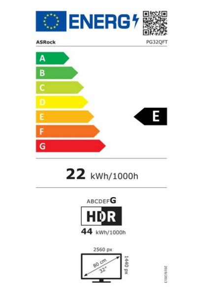 Монитор ASRock PG32QFT, 32" (81.28 cm) QHD IPS Anti-Glare Display, 180Hz, 1ms, 400 cd/m2, DisplayPort, HDMI
