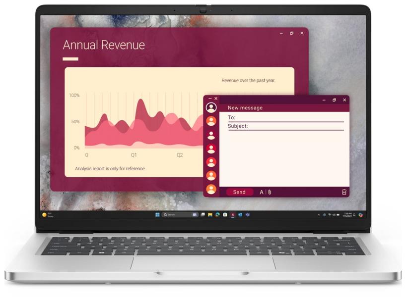 Лаптоп Dell Pro 14 PC14250, Intel Core 5 120U 10C (1.4 / 5.0 GHz, 14MB Cache), 14.0" (35.56 cm) FHD+ Anti-Glare, Integrated Intel Graphics, 16GB DDR5, 512GB SSD M.2 PCIe, Ubuntu