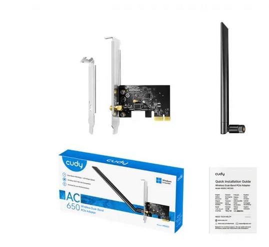 Безжичен PCI Express карта Cudy WE650, Dual-Band WiFi 5, 433 + 200 Mbps
