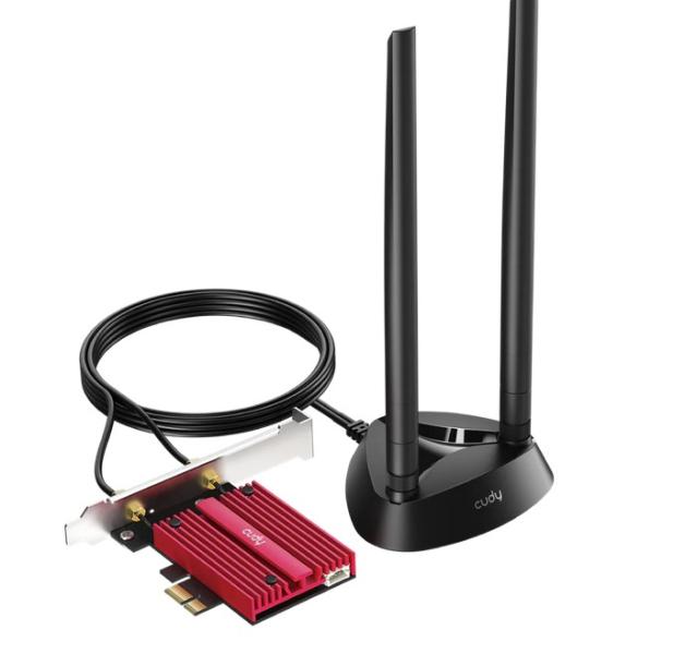 Безжичен PCI Express карта Cudy WE9300S, Tri-Band WiFi 7 PCI-e, 5760 + 2880 Mbps