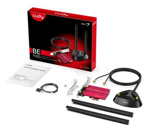 Безжичен PCI Express карта Cudy WE9300S, Tri-Band WiFi 7 PCI-e, 5760 + 2880 Mbps