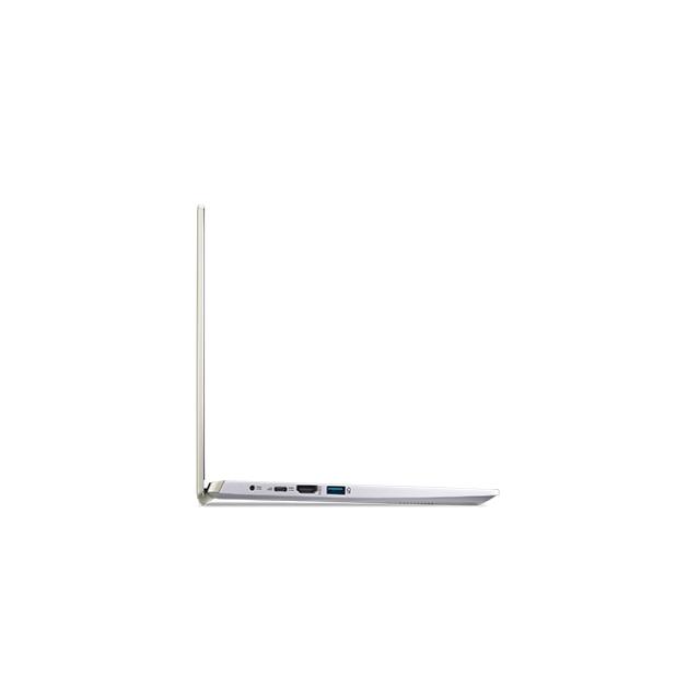 Лаптоп Acer Swift X, SFX14-41G-R55L, AMD Ryzen 7 5800U (Up to 4.4GHz, 16MB), 14" IPS FHD (1920x1080), 16GB DDR4 (8GB onboard), 1024GB PCIe SSD, RTX3050 4GB DDR6, WiFi 6AX+BT, HD Cam. with 2Mic., FPR, Win 10 Pro, Gold&Silver