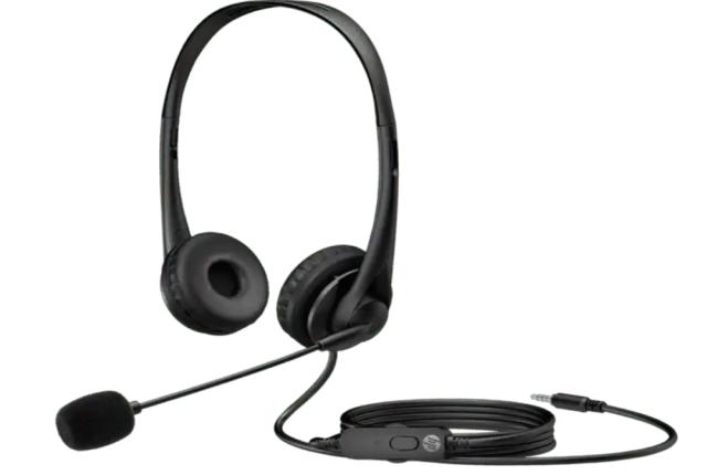 Слушалки HP Wired Stereo Headset, микрофон, шумопотискащи, 3.5 mm jack, Черни