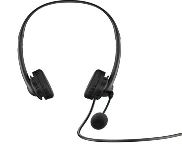 Слушалки HP Wired Stereo Headset, микрофон, шумопотискащи, 3.5 mm jack, Черни