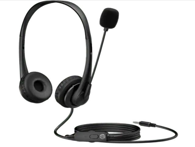 Слушалки HP Wired Stereo Headset, микрофон, шумопотискащи, 3.5 mm jack, Черни
