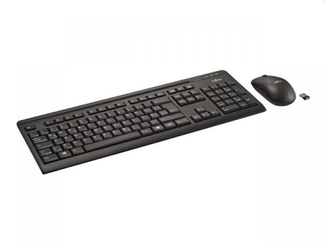 Комплект клавиатура и мишка Fujitsu LX410 Wireless, безжични, USB, Черен