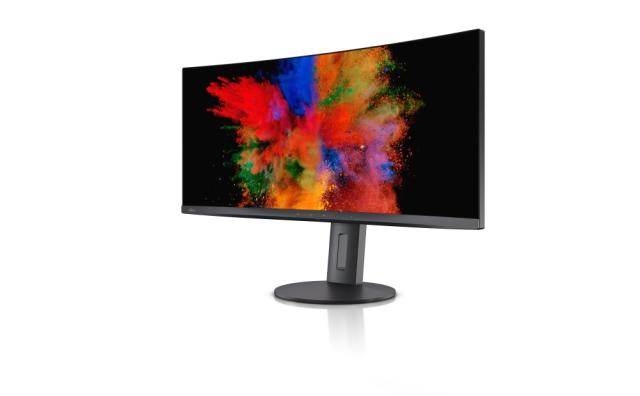 Монитор Fujitsu DISPLAY P34-9 US 34" UWide Curved, LED, PL, IPS, 2ms, 1000:1, 400 cd/m2, 3440x1440, 1xDP Out(Daisy Chain), 1xDP1.2, 2xHDMI1.4, 4xUSB, 1xUSB-C 65W, 1xGB LAN, 5-in-1 stand, Sp.2x3W, Heig adj.150mm, Tilt angle -5°/+35°, Sw.angle 345°, Bl