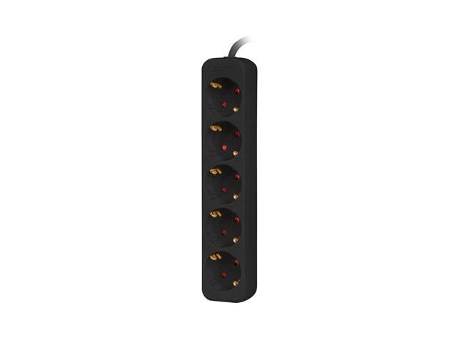 Разклонител Lanberg power strip 3m, 5 sockets, french quality-grade copper cable, black