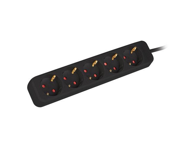 Разклонител Lanberg power strip 3m, 5 sockets, french quality-grade copper cable, black